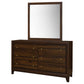 Welsley 6-drawer Dresser and Mirror Walnut