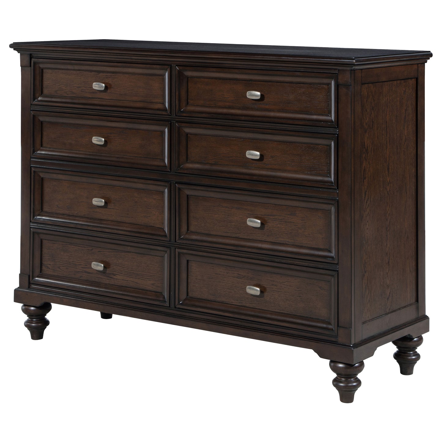 Andover 8-drawer Dresser Cabinet Dark Oak