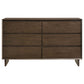 Glenwood 6-drawer Dresser Cabinet Warm Brown