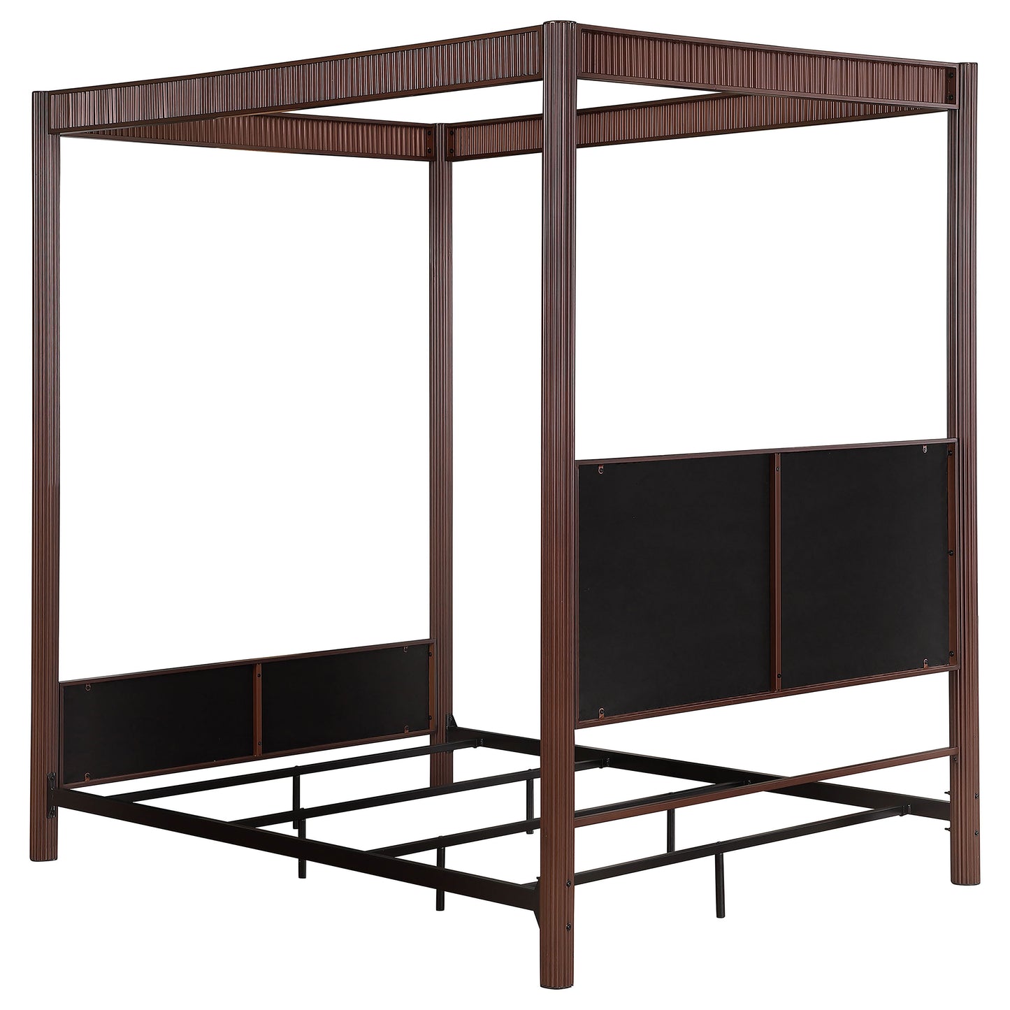 Zimmerlee 89-inch Metal Eastern King Canopy Bed Rust Brown