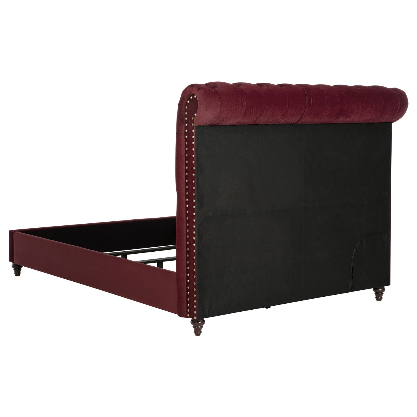 Devon 57-inch Upholstered Full Panel Bed Wine Red