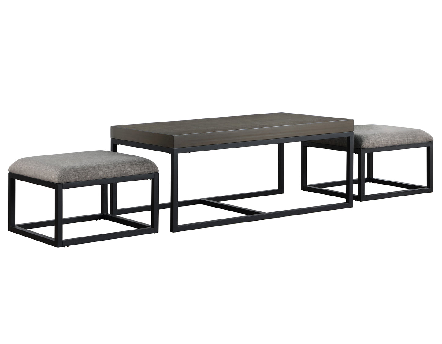 Yukon Rectangular Nesting Coffee Table with 2 Stools