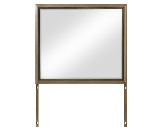 Sonoma 44" Framed Mirror, Cocoa Gray Oak Finish With Mounting Brackets