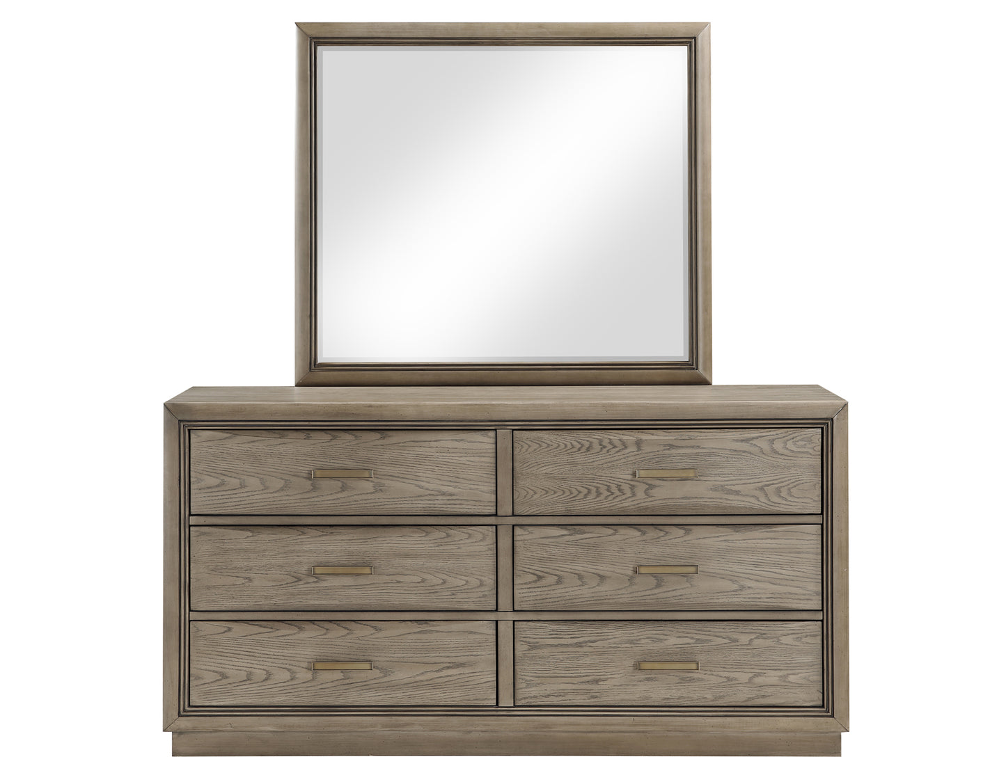 Sonoma 44" Framed Mirror, Cocoa Gray Oak Finish With Mounting Brackets