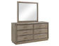 Sonoma 44" Framed Mirror, Cocoa Gray Oak Finish With Mounting Brackets