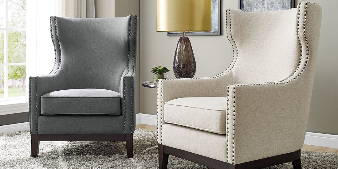 Roswell Wing Back Chair, Beige