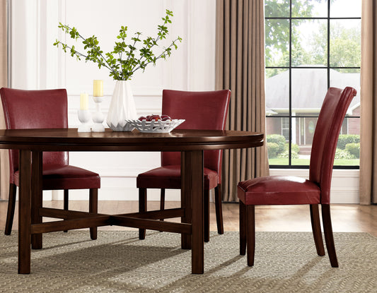 Hartford 72 inch table 7 Piece Set, Red Chairs
(Table & 6 Side Chairs)