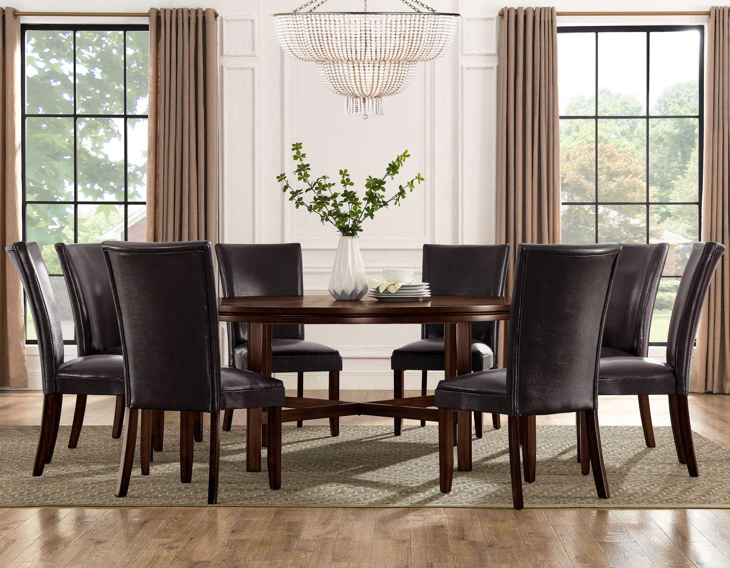 Hartford 72 inch table 7 Piece Set, Brown Chairs
(Table & 6 Side Chairs)