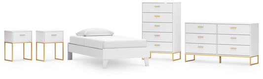 Ashley Express - Socalle Twin Platform Bed with Dresser, Chest and 2 Nightstands