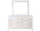 Cassie Illuminating Glam Dresser and Mirror, Shimmering Pearl Finish