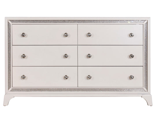 Cassie Illuminating Glam 58" Dresser, Shimmering Pearl Finish