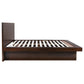 Jessica Wood Eastern King LED Panel Bed Cappuccino