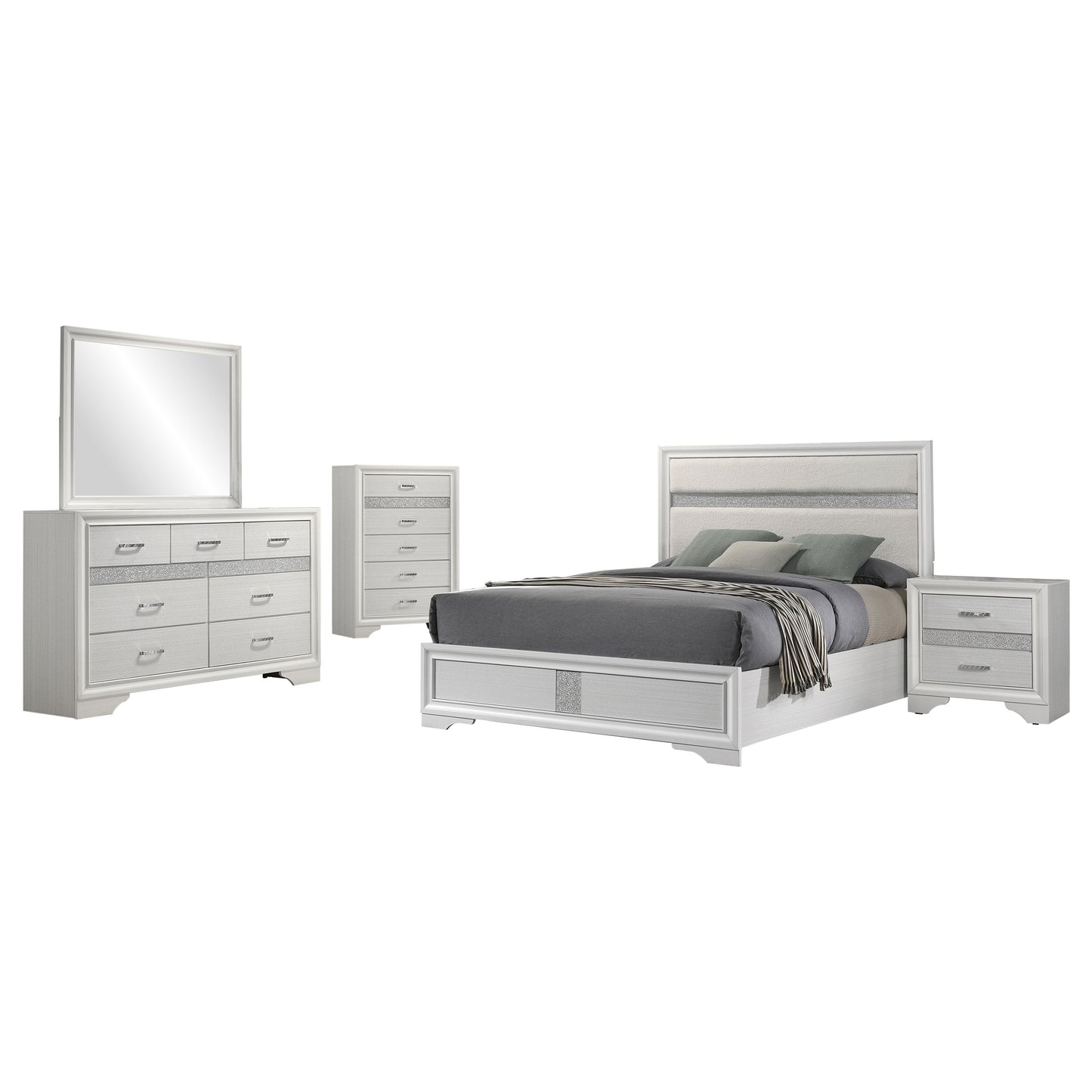 Miranda 5-piece Eastern King Bedroom Set White