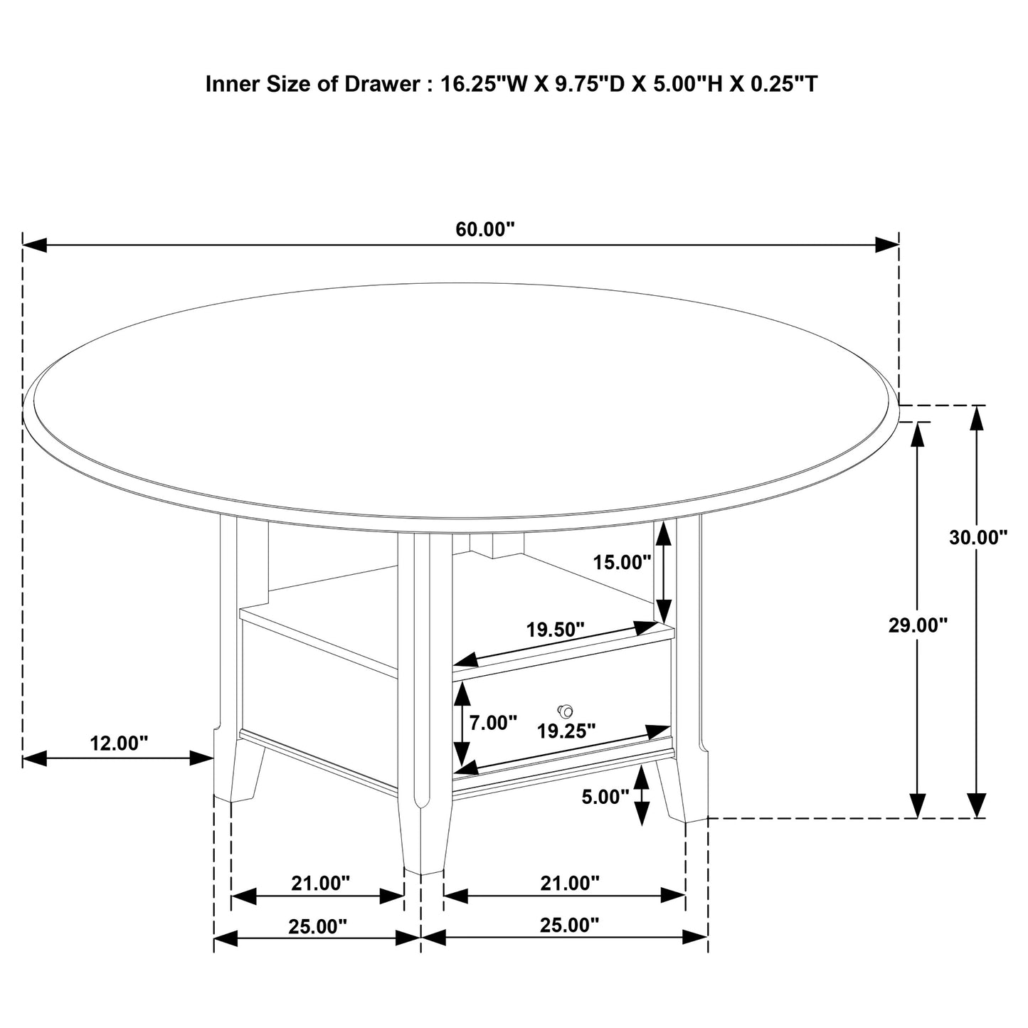 Twyla 5-piece 60-inch Round Wood Dining Table Set Dark Cocoa