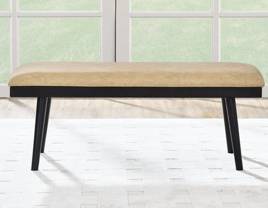 Vida 49" Sand Vegan Leather Dining Bench