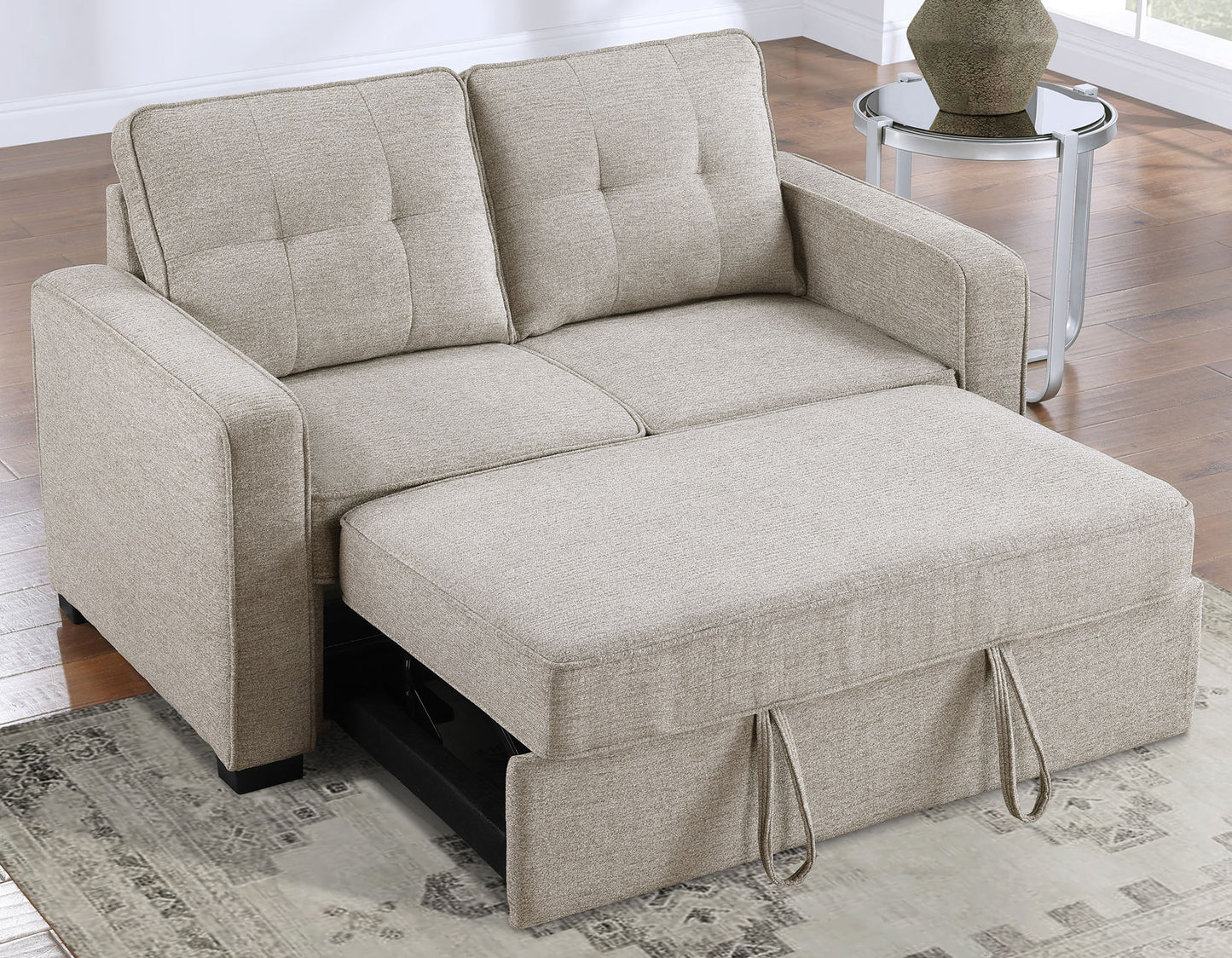 Noah Convertible Sleeper Loveseat, Tan