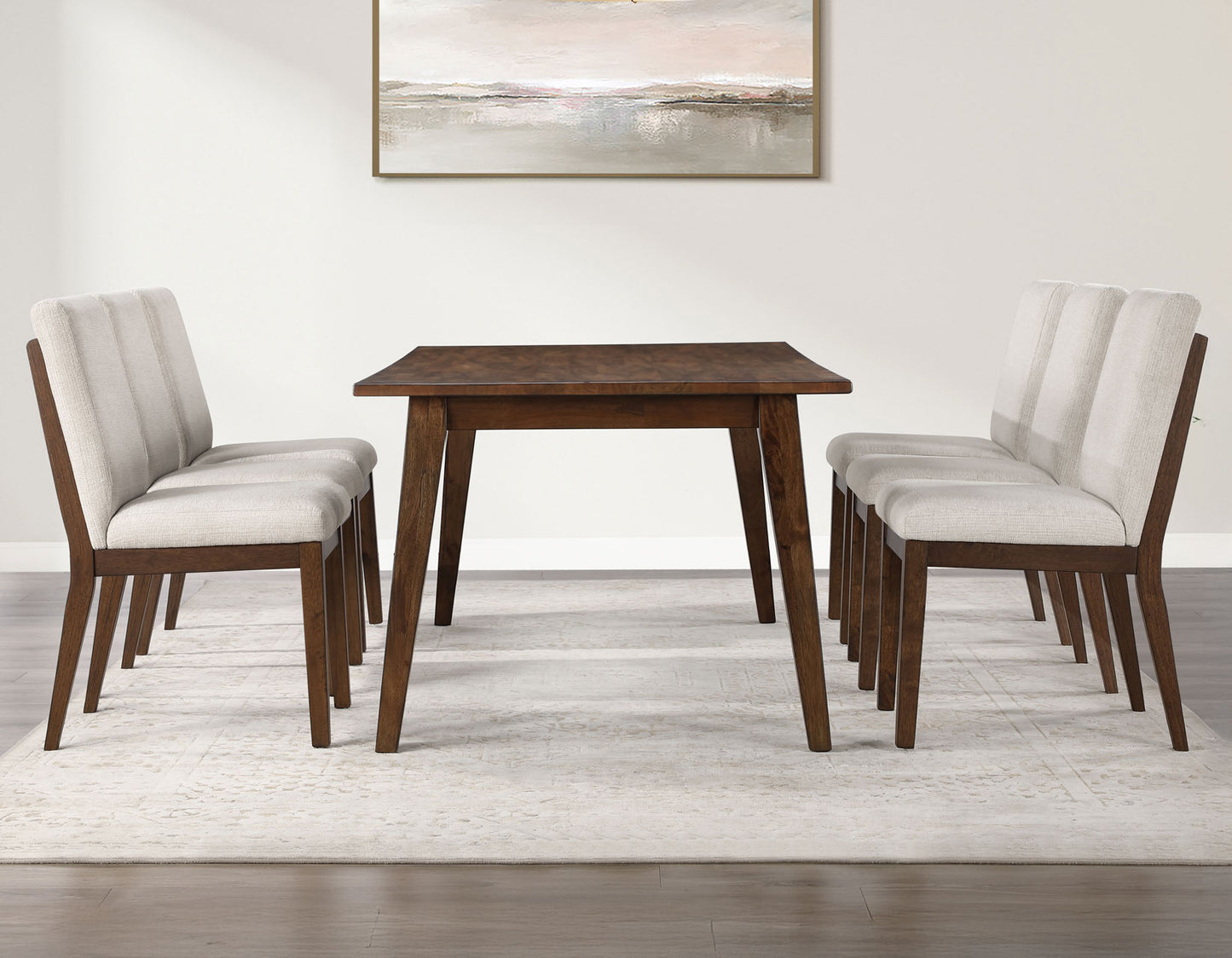 Canton 5-Piece 72″ Upholstered Side Chair Dining Set