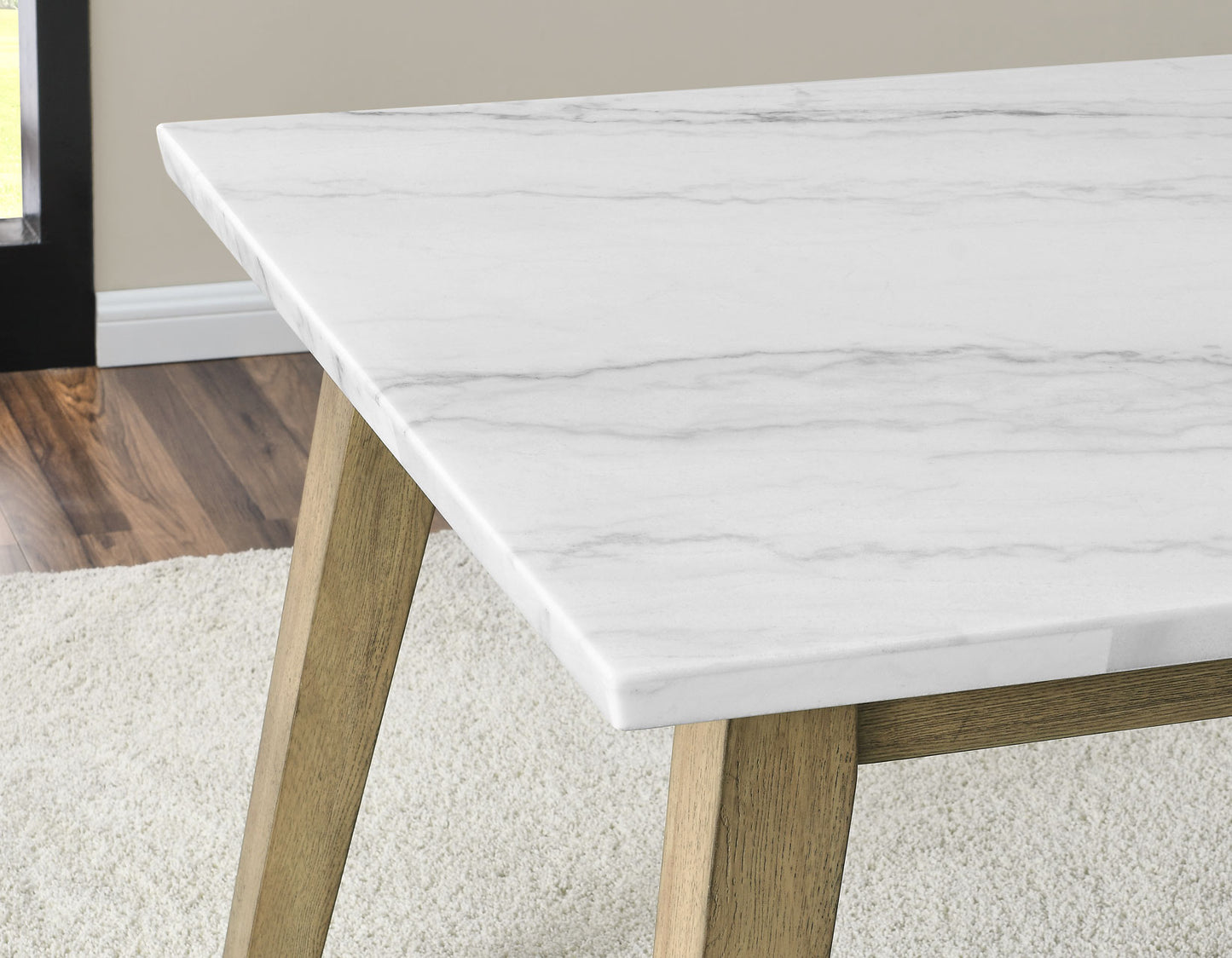 Vida 5-Piece White Marble Dining Set