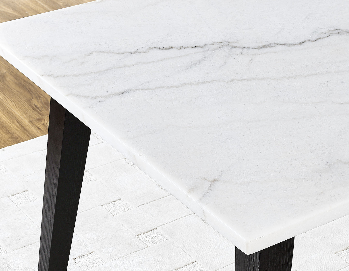 Vida 6-Piece White Marble Dining Set