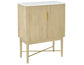 Vida Marble Top WIne Cabinet, Blonde Finish