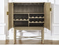 Vida Marble Top WIne Cabinet, Blonde Finish