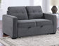 Noah Convertible Sleeper Loveseat, Gray