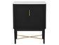 Vida Marble Top WIne Cabinet, Black Finish