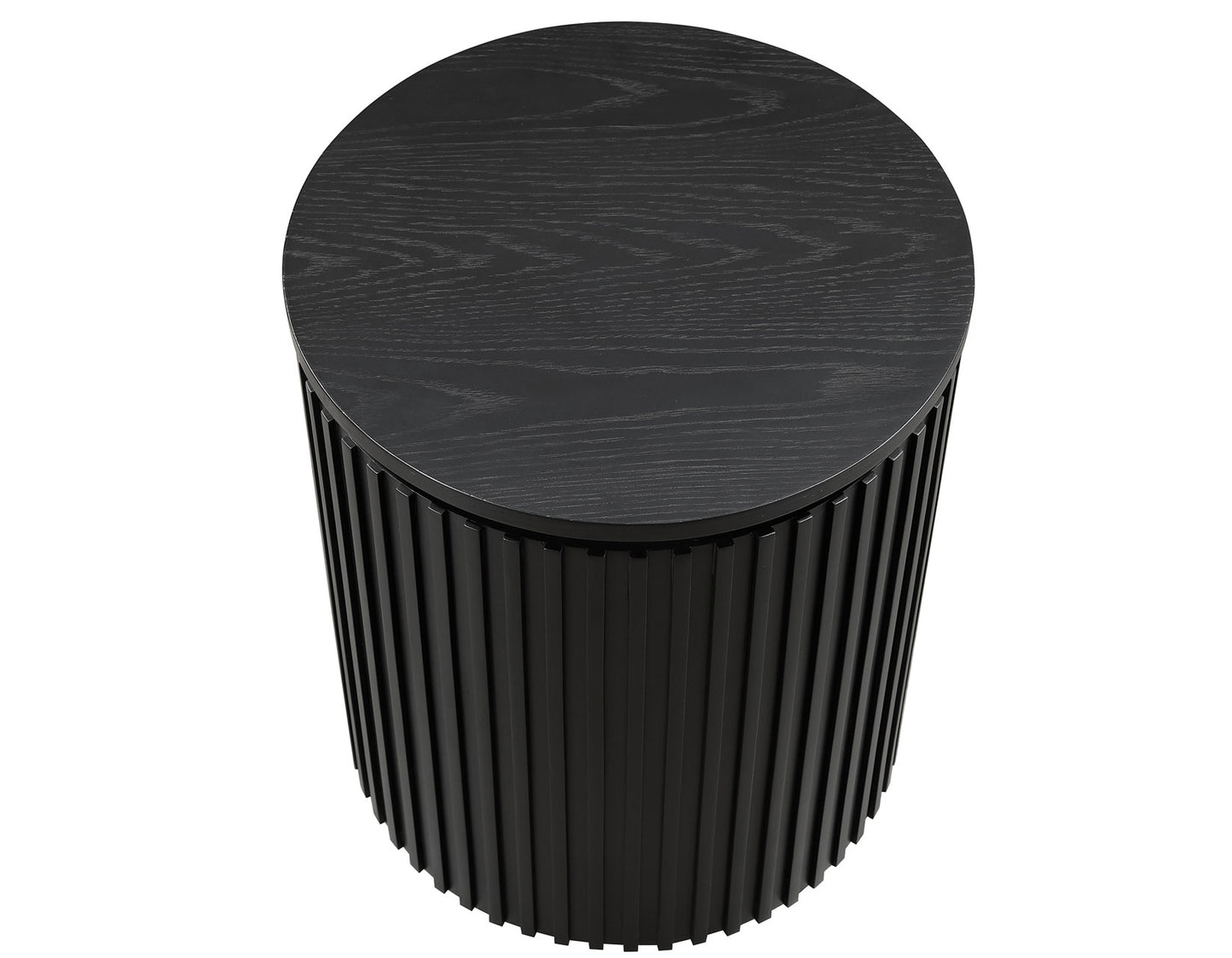 Colvin 18″ Round End Table, Black Finish