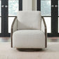 Nora - Uph Swivel Accent Chair - Dark Brown