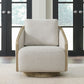 Nora - Uph Swivel Accent Chair - Light Brown