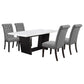 Sherry 5-piece Rectangular Marble Top Dining Table Set Grey