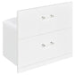 Flora 2-drawer Vanity Table Set LED Mirror and Stool White High Gloss