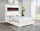 Tisdall Upholstered Eastern King Flame Visualizer Bed Cream