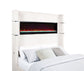 Tisdall Upholstered Eastern King Flame Visualizer Bed Cream