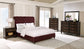 Devon 4-piece Full Bedroom Set Wine Red and Dark Oak