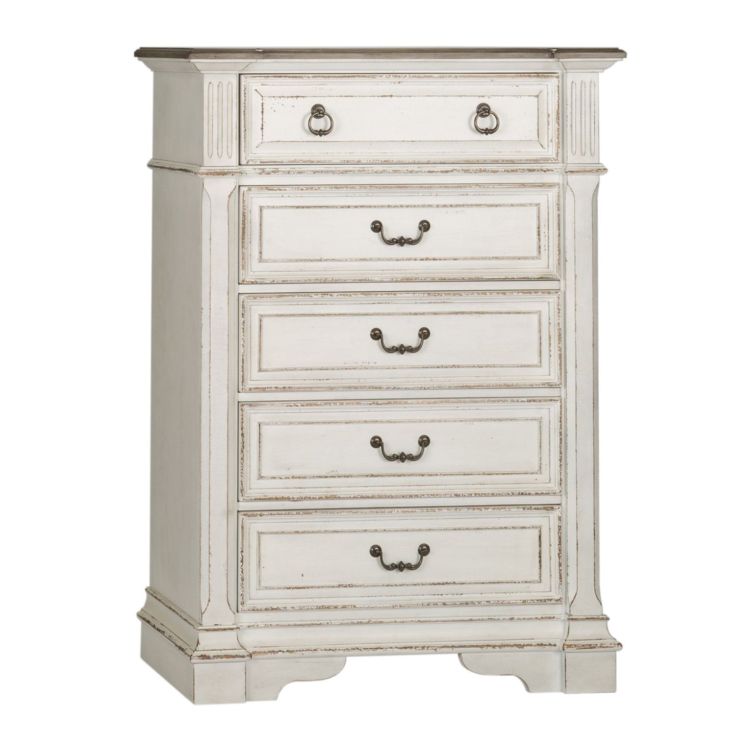 Abbey Park - King Uph Sleigh Bed, Dresser & Mirror, Chest