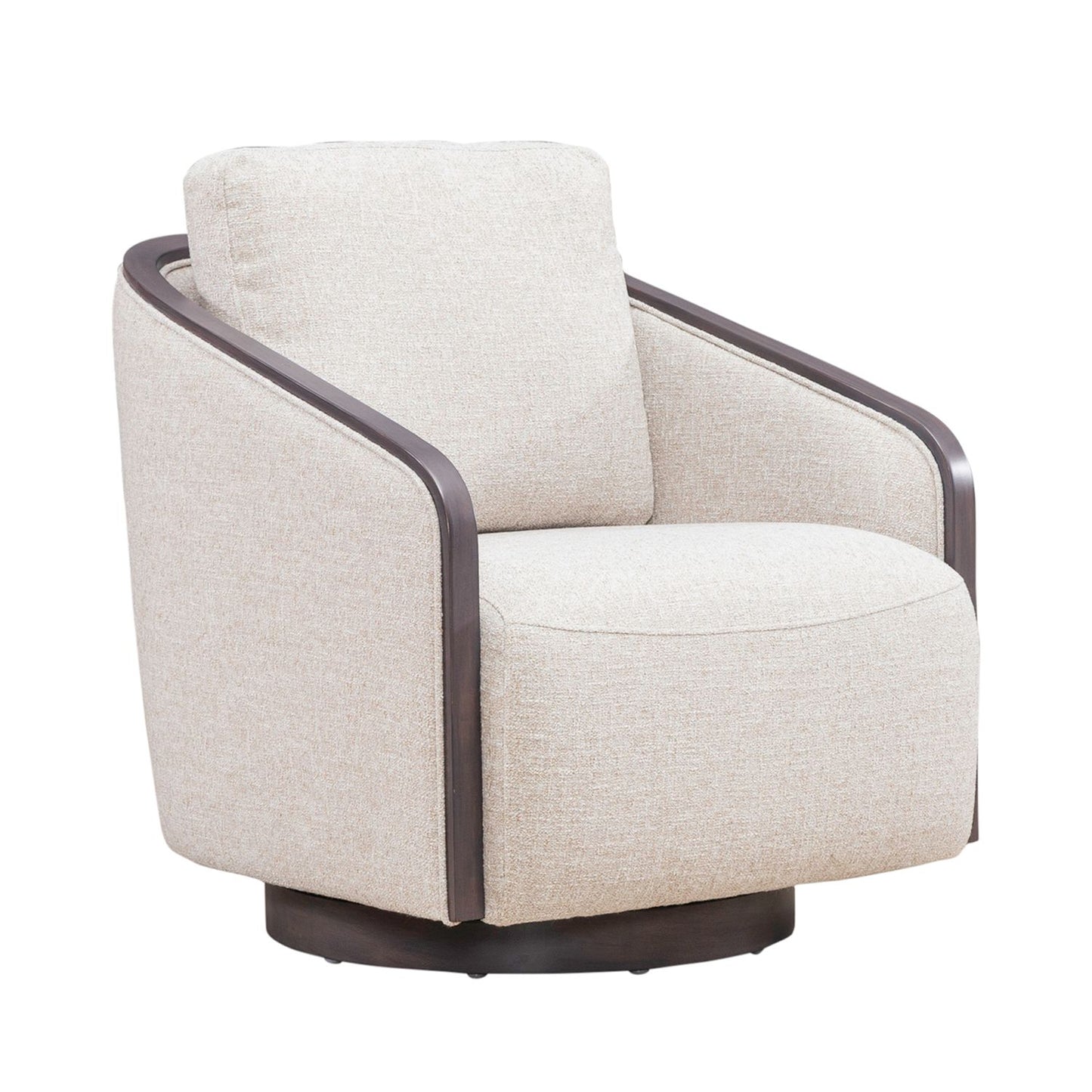 Nora - Uph Swivel Accent Chair - Dark Brown