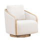 Nora - Uph Swivel Accent Chair - Light Brown