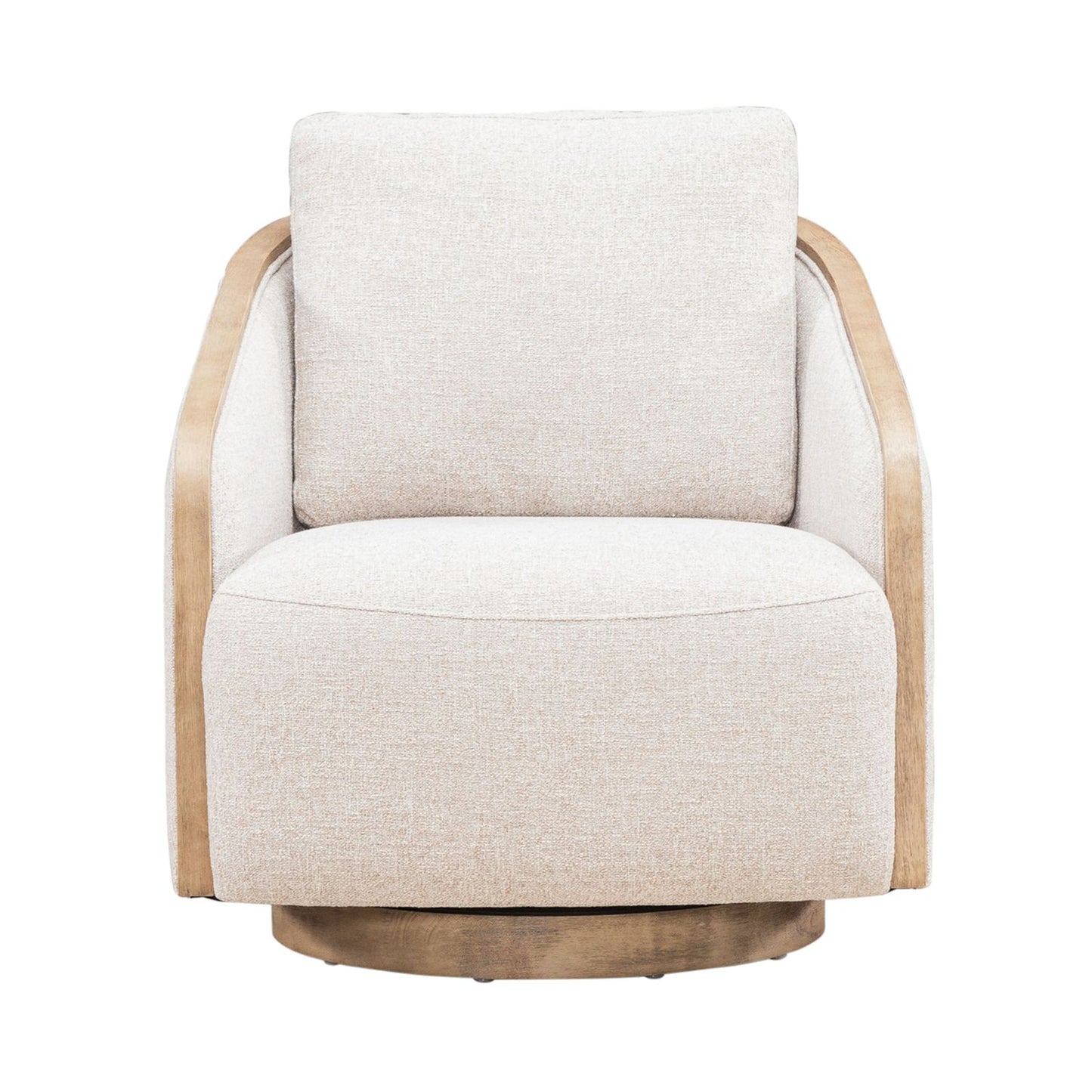 Nora - Uph Swivel Accent Chair - Light Brown