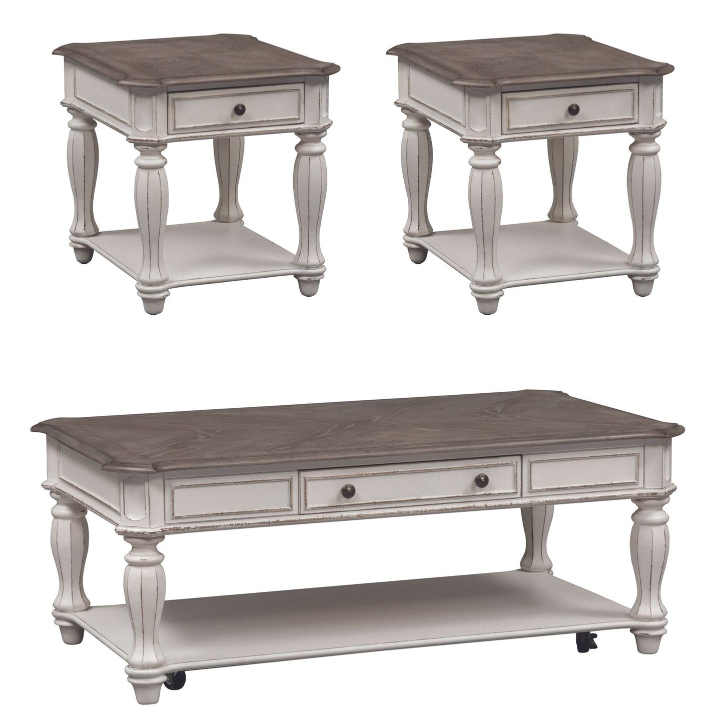 Magnolia Manor - 3 Piece Set (1-Cocktail 2-End Tables)