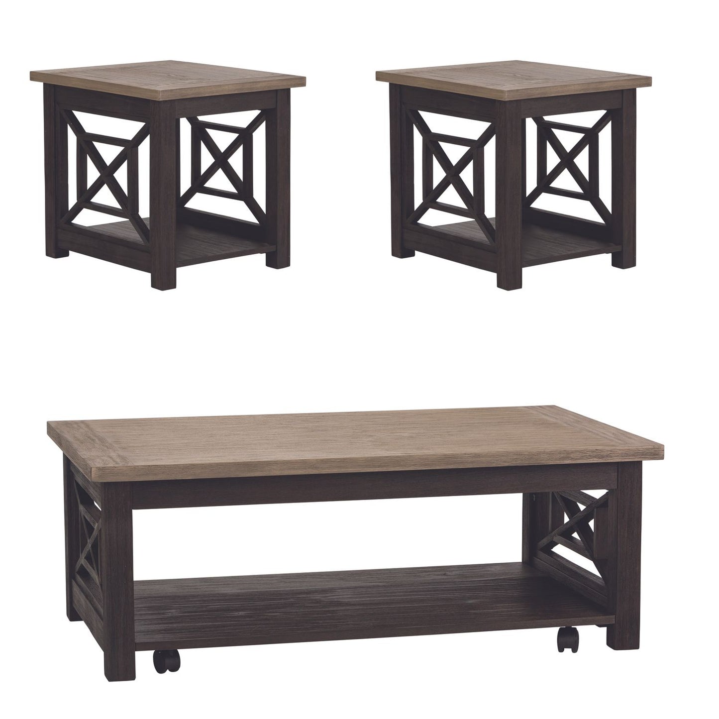 Heatherbrook - 3 Piece Set (1-Cocktail 2-End Tables)