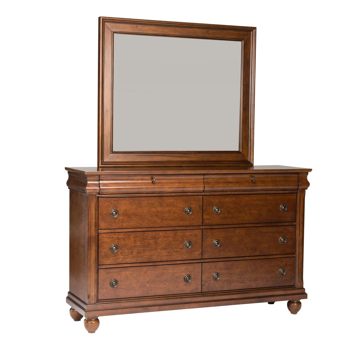 Rustic Traditions - King Sleigh Bed, Dresser & Mirror