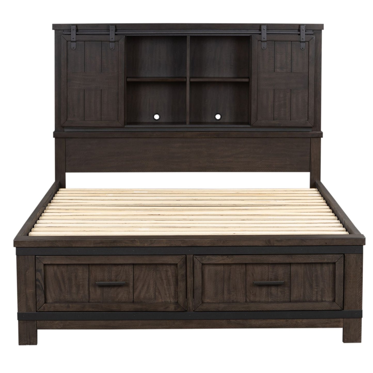 Thornwood Hills - King Bookcase Bed, Dresser & Mirror, Chest