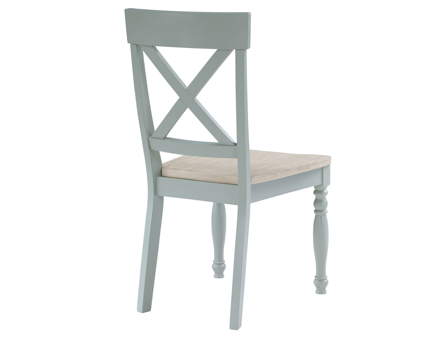 Darcy Solid Wood Side Chair, Mint Green and Natural Finish