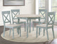 Darcy Solid Wood Side Chair, Mint Green and Natural Finish