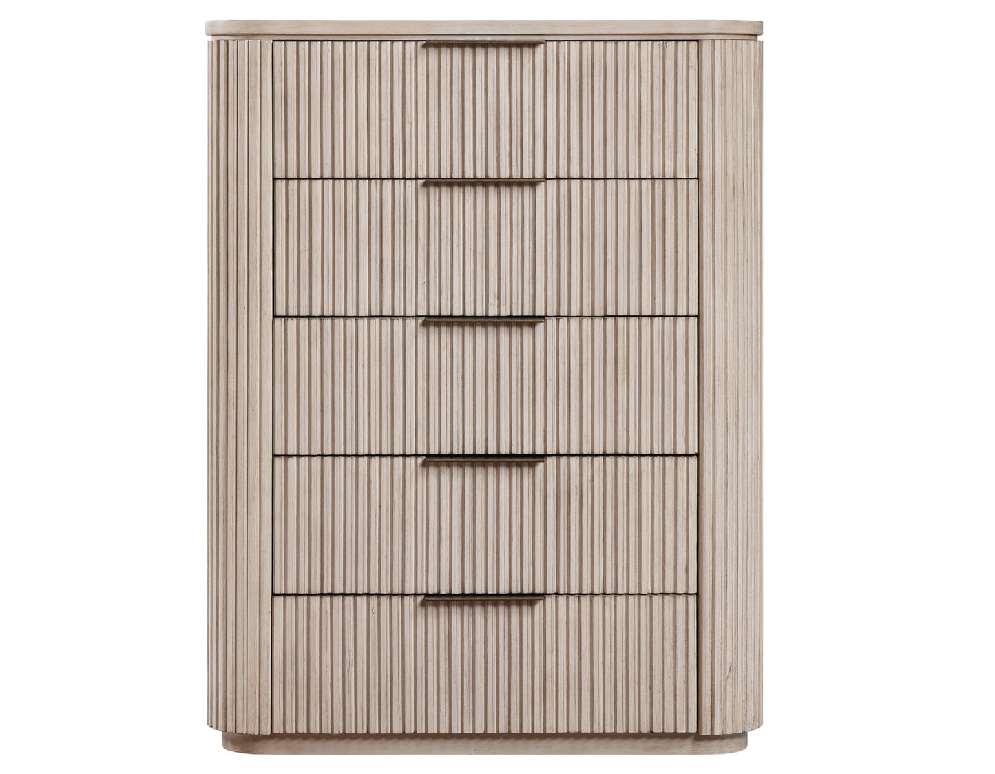 Henry 5-Drawer Reeded Chest, Tan Finish