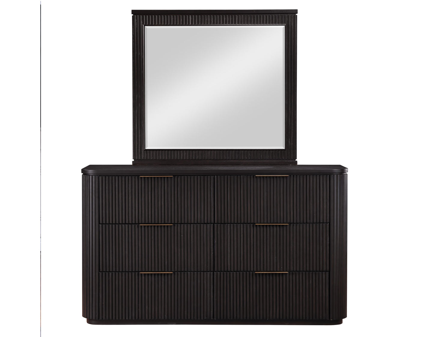 Henry Reeded 42" Mirror, Espresso Finish