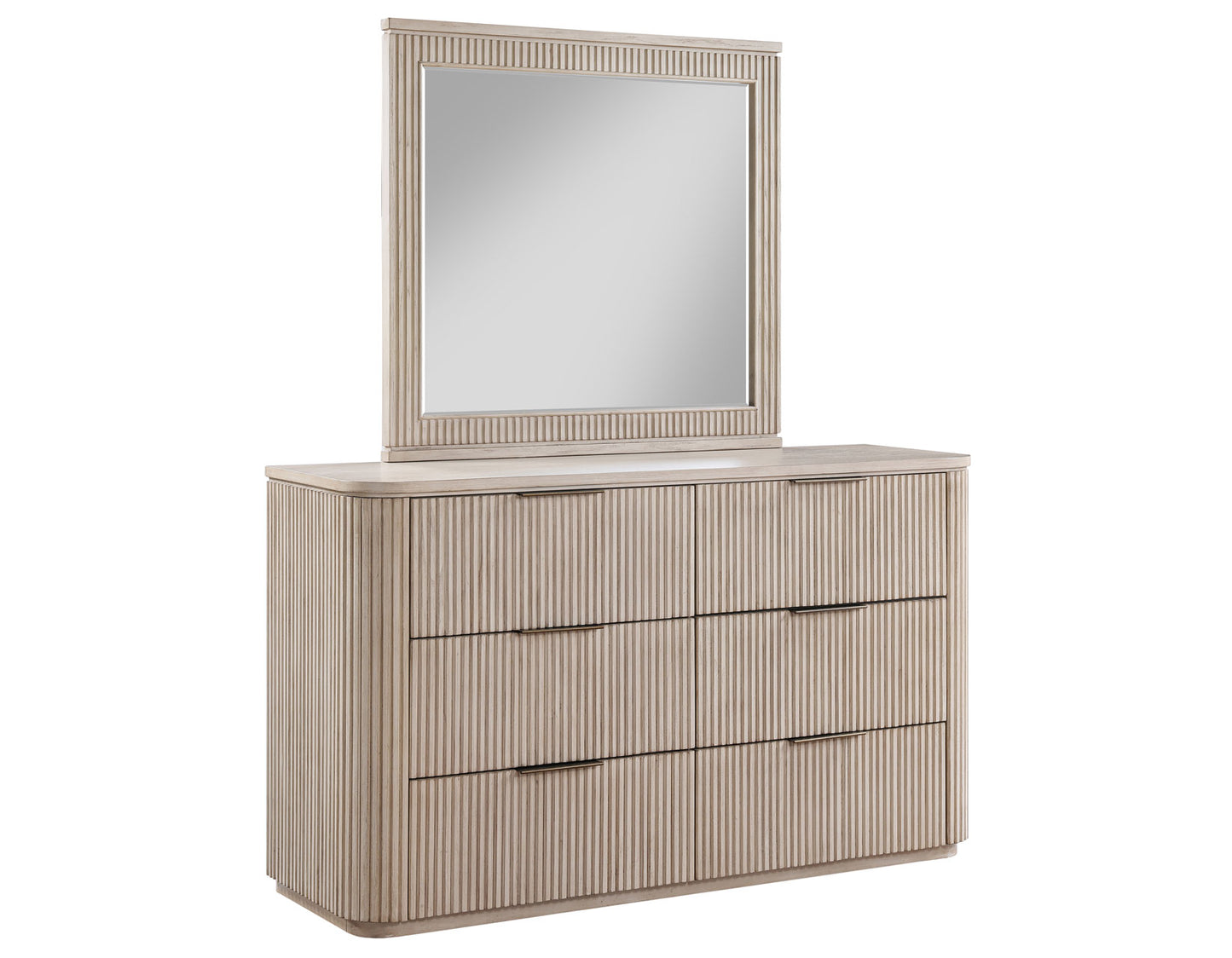 Henry Reeded 42" Mirror, Tan Finish