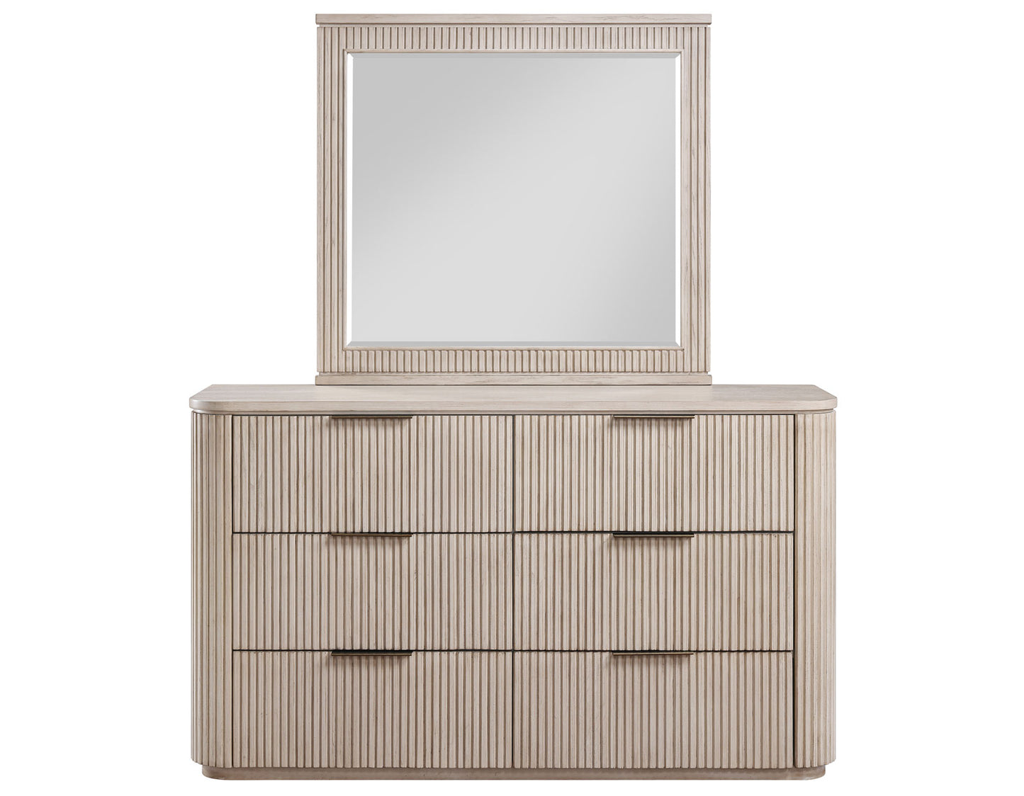 Henry Reeded 42" Mirror, Tan Finish