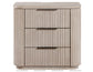 Henry Reeded 3-Drawer Nightstand with USB & Electric Outlets, Tan Finish